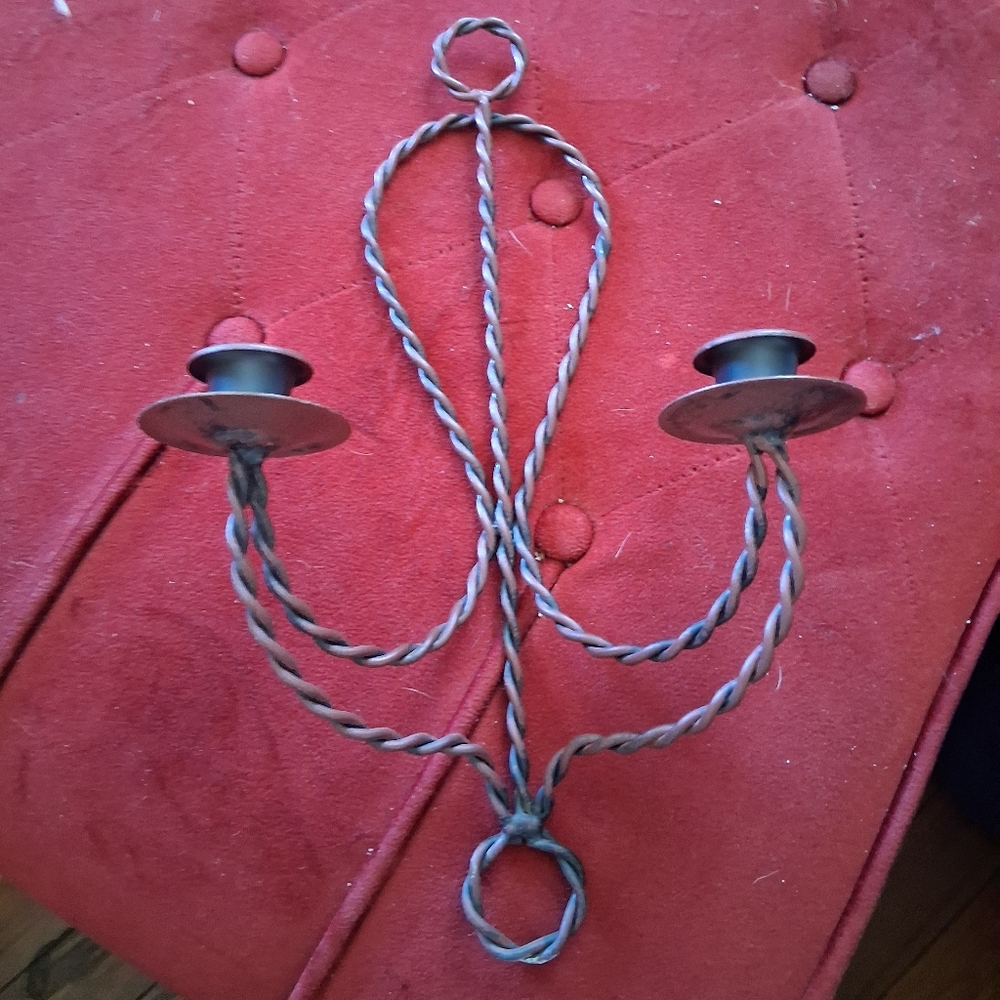 Wrought Iron Double Candle Holder